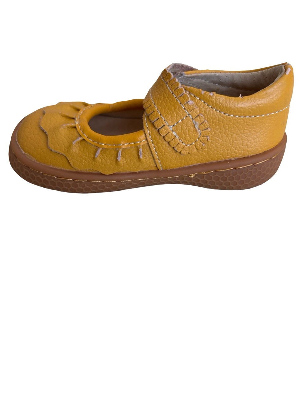Livie & Luca Leather Mary Jane Shoes Size 4 Infant FALL Yellow Gold - Picture 6 of 11